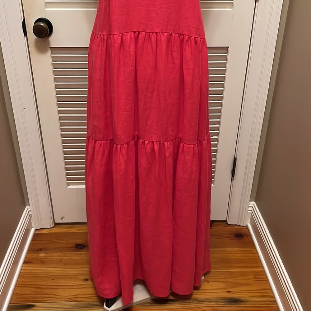 135. SFIZIO Linen Maxi Dress In Raspberry, Size Medium - Picture 7 of 17